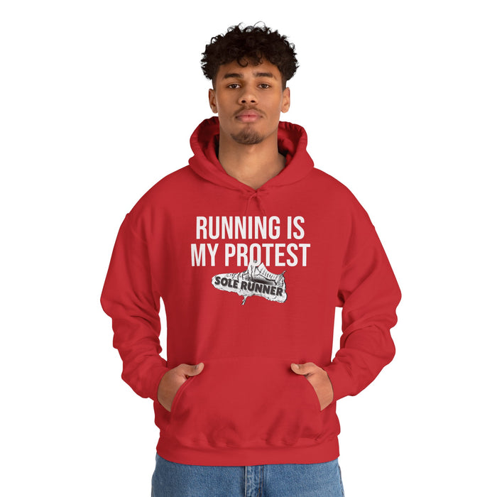 Running Is My Protest: Unisex Heavy Blend™ Hooded Sweatshirt