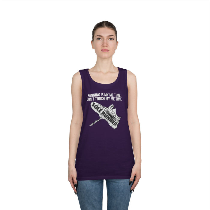 Running Is My Me Time. Don't Touch My Me Time: Unisex Heavy Cotton Tank Top