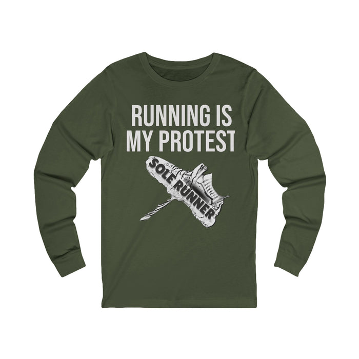 Running Is My Protest: Unisex Jersey Long Sleeve Tee