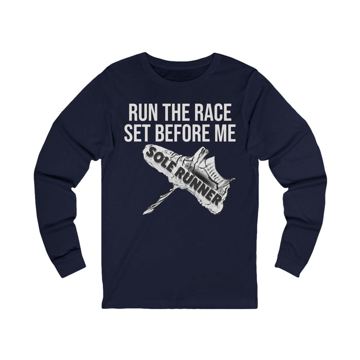 Run The Race Set Before Me: Unisex Jersey Long Sleeve Tee