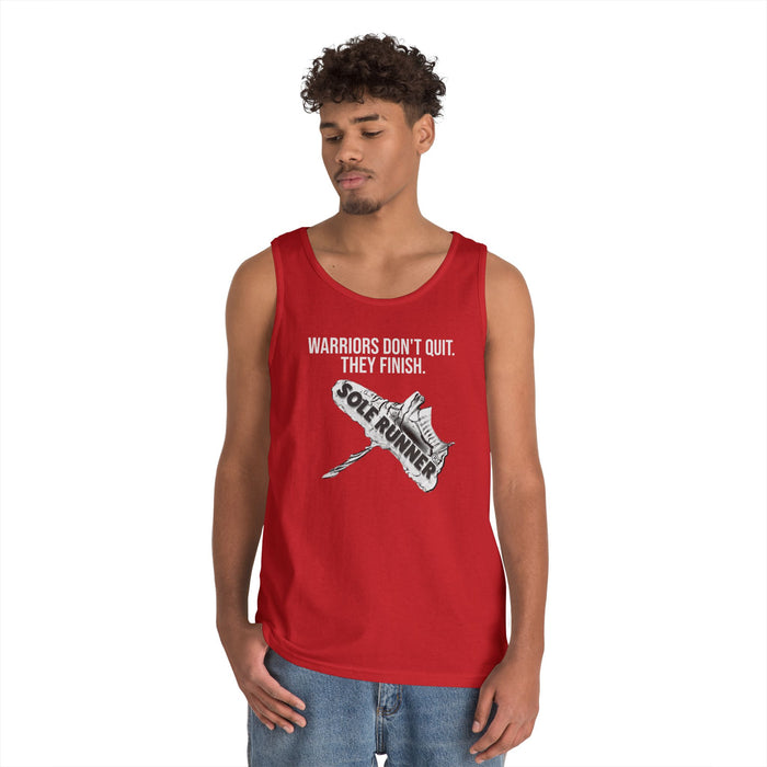 Warriors Don't Quit. They Finish.: Unisex Heavy Cotton Tank Top