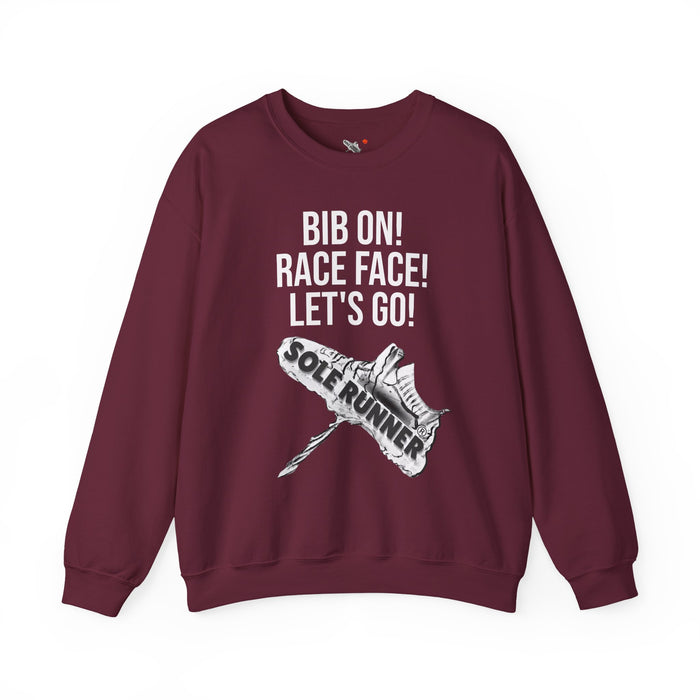 Bib On! Race Face! Let's Go!: Unisex Heavy Blend™ Crewneck Sweatshirt