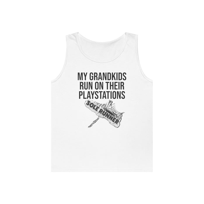 My Grandkids Run On Their PlayStations: Unisex Heavy Cotton Tank Top