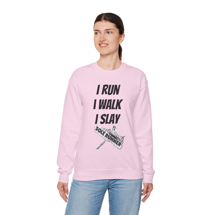 I Run. I Walk. I Slay Miles: Unisex Heavy Blend™ Crewneck Sweatshirt