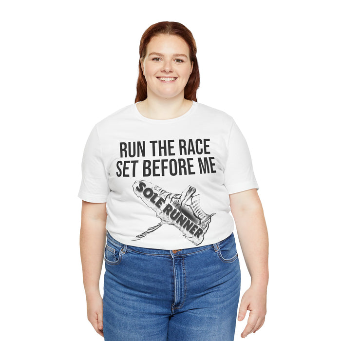 Run The Race Set Before Me: Unisex Jersey Short Sleeve Tee