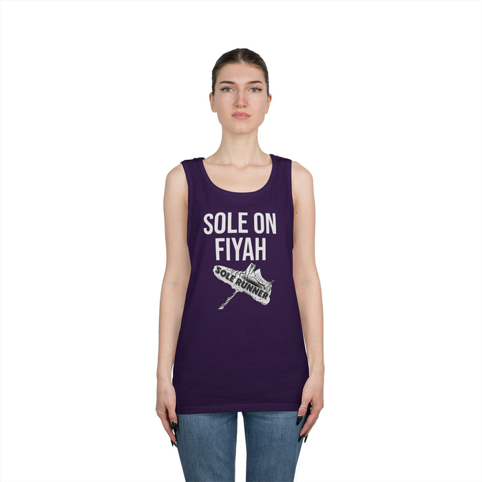 Sole On Fiyah: Unisex Heavy Cotton Tank Top