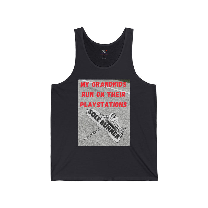My Grandkids Run On Their Playstations: Unisex Jersey Tank