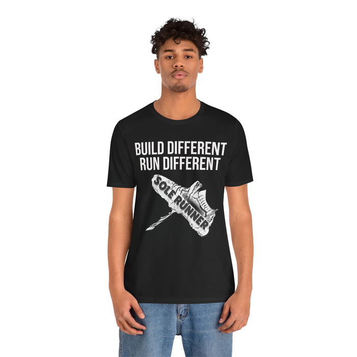 Built Different. Runs Different: Unisex Jersey Short Sleeve Tee