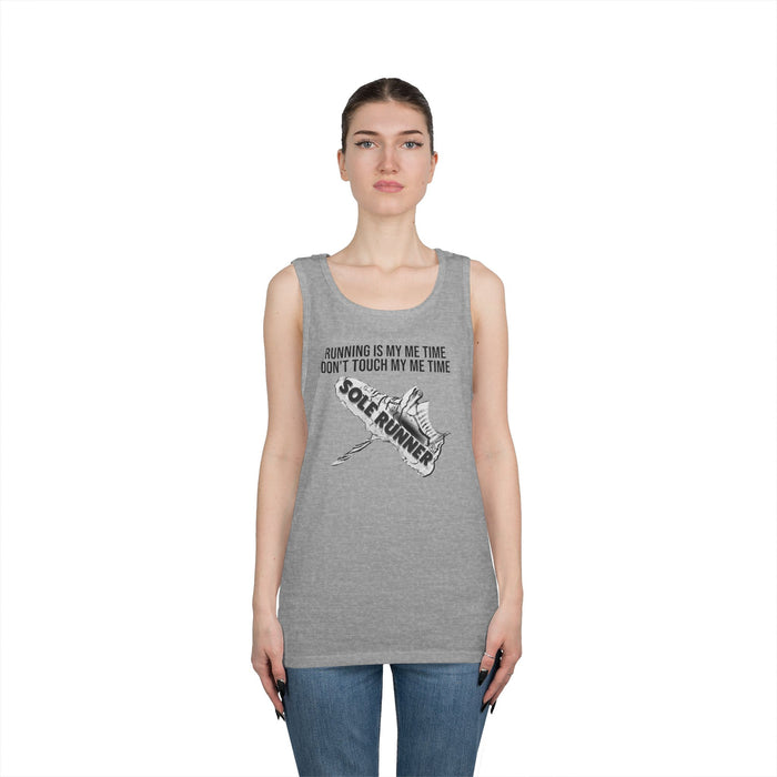 Running Is My Me Time. Don't Touch My Me Time: Unisex Heavy Cotton Tank Top