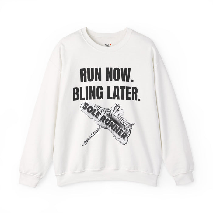 Run Now Bling Later: Unisex Heavy Blend™ Crewneck Sweatshirt