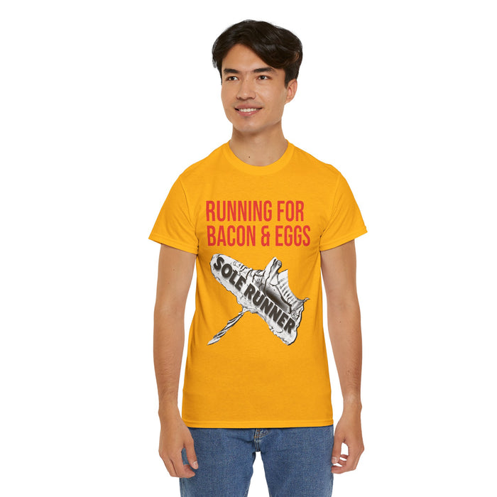 Running For Bacon & Eggs: Unisex Heavy Cotton Tee