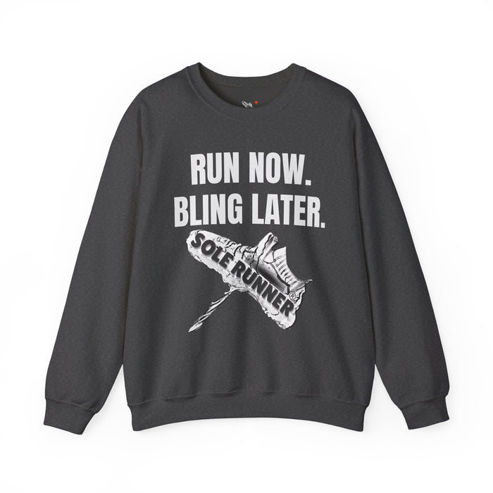 Run Now Bling Later: Unisex Heavy Blend™ Crewneck Sweatshirt
