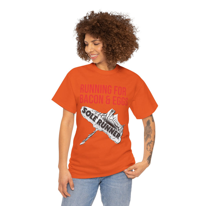Running For Bacon & Eggs: Unisex Heavy Cotton Tee