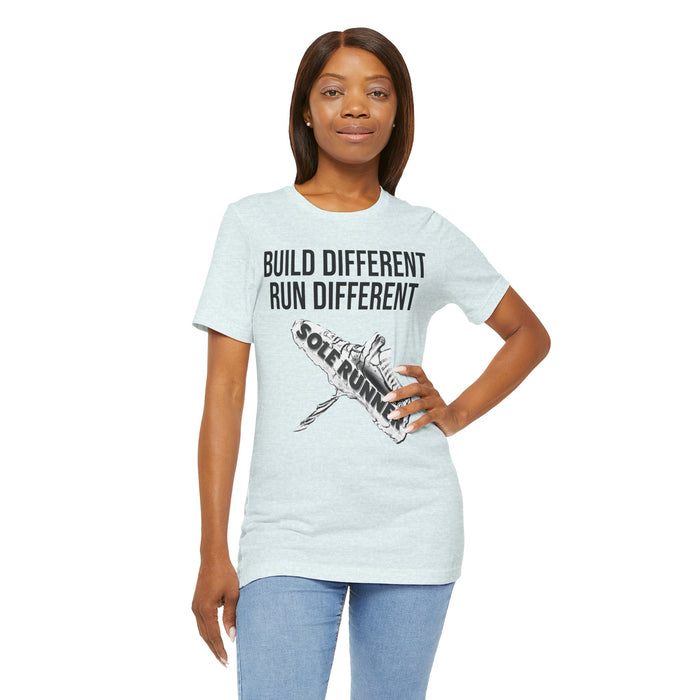 Built Different. Runs Different: Unisex Jersey Short Sleeve Tee