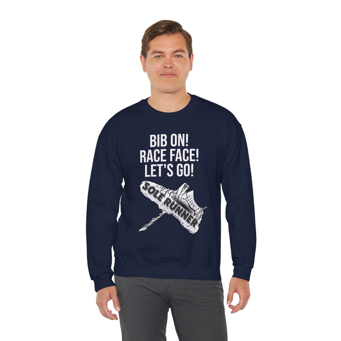 Bib On! Race Face! Let's Go!: Unisex Heavy Blend™ Crewneck Sweatshirt