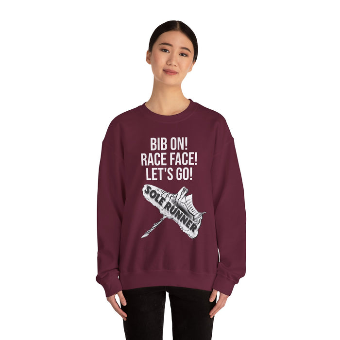 Bib On! Race Face! Let's Go!: Unisex Heavy Blend™ Crewneck Sweatshirt
