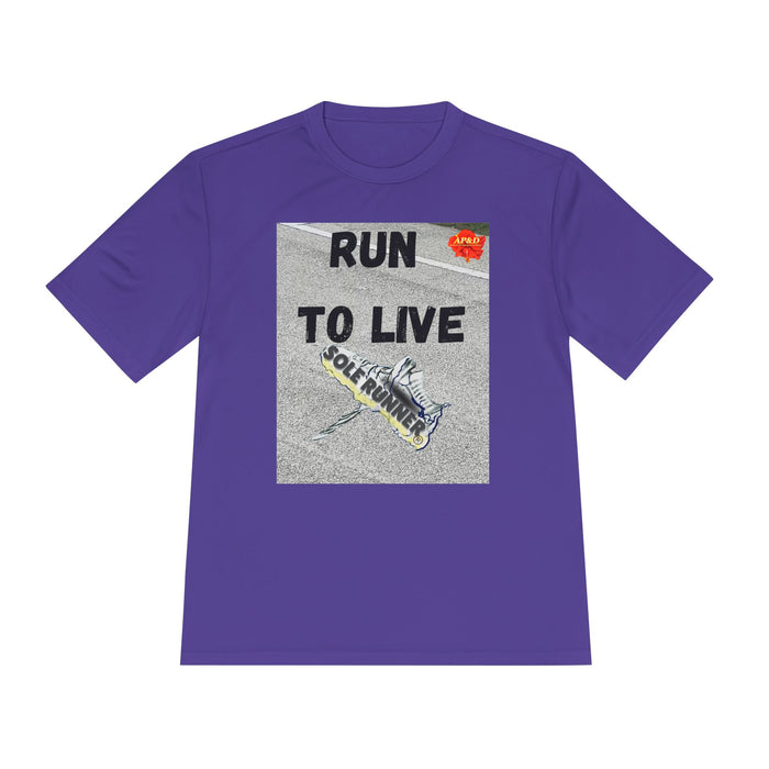 Run To Live-Whimsical Moisture Wicking Unisex T-Shirt For Runners
