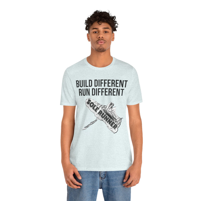 Built Different. Runs Different: Unisex Jersey Short Sleeve Tee