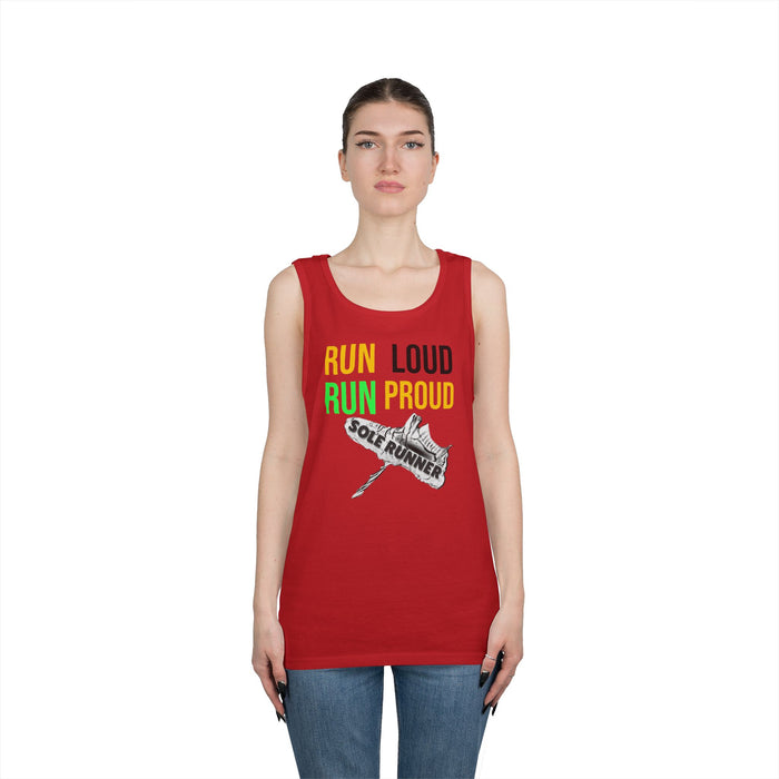 Run Loud Run Proud: Unisex Heavy Cotton Tank Top