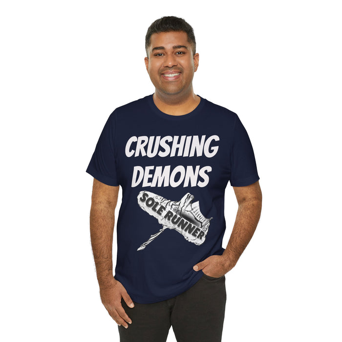 Crushing Demons: Unisex Jersey Short Sleeve Tee