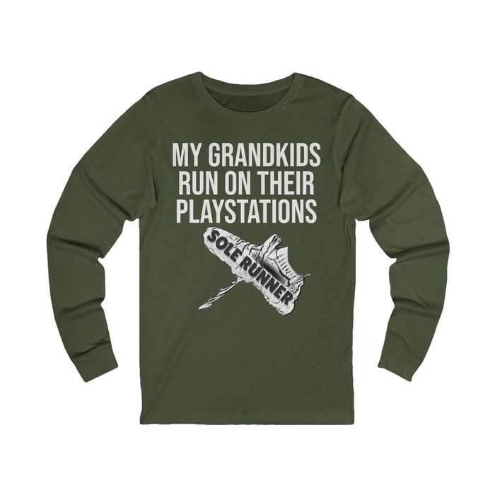 My Grandkids Run On Their PlayStations: Unisex Jersey Long Sleeve Tee