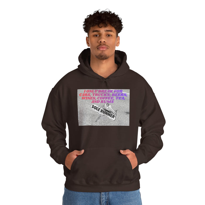 I Only Break For Cars, Trucks, Beers, Wines, Coffee, Tea, and Rums: Unisex Heavy Blend™ Hooded Sweatshirt