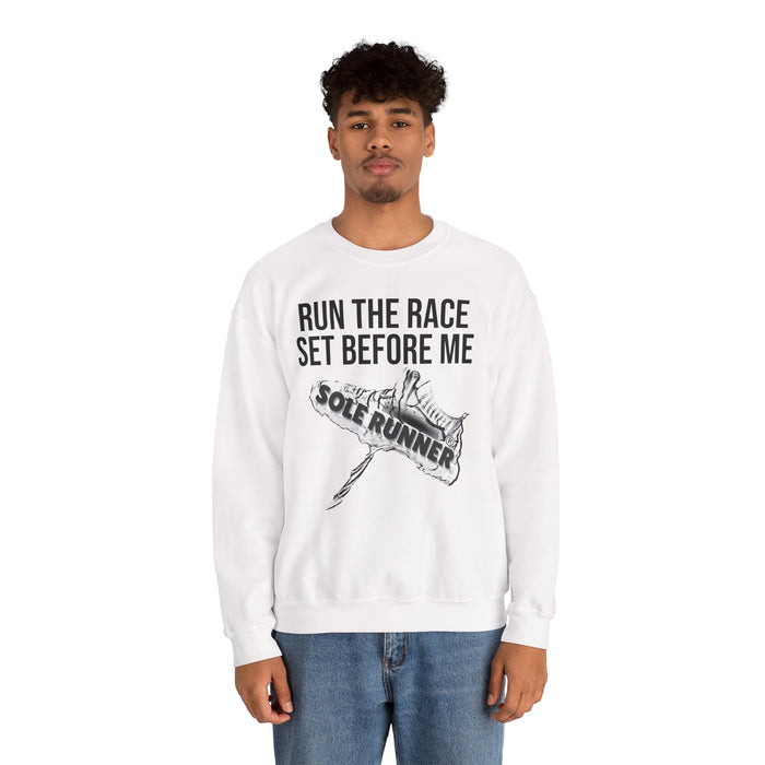 Run The Race Set Before Me: Unisex Heavy Blend™ Crewneck Sweatshirt