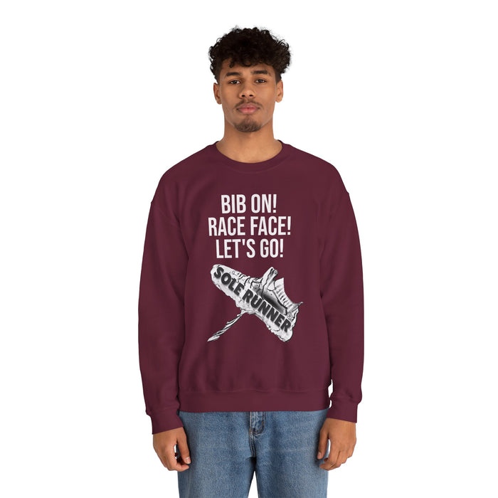 Bib On! Race Face! Let's Go!: Unisex Heavy Blend™ Crewneck Sweatshirt