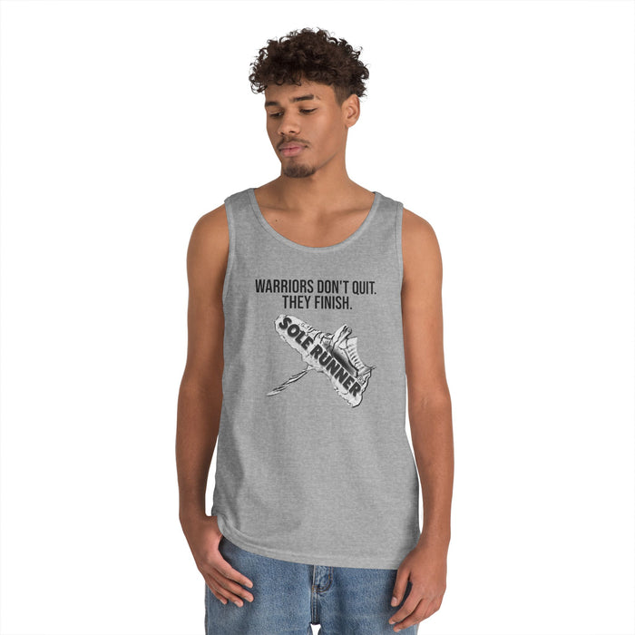 Warriors Don't Quit. They Finish.: Unisex Heavy Cotton Tank Top
