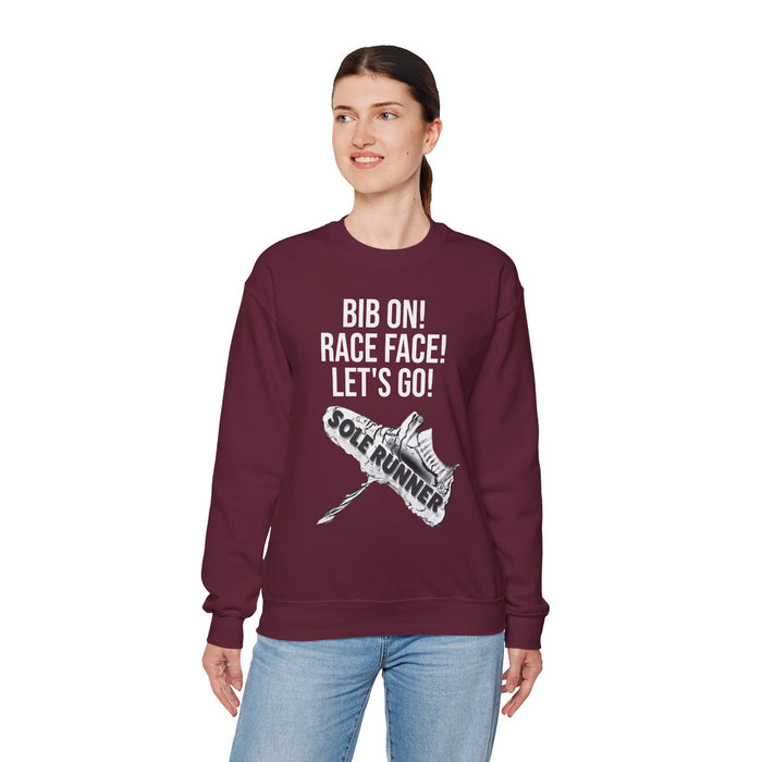 Bib On! Race Face! Let's Go!: Unisex Heavy Blend™ Crewneck Sweatshirt