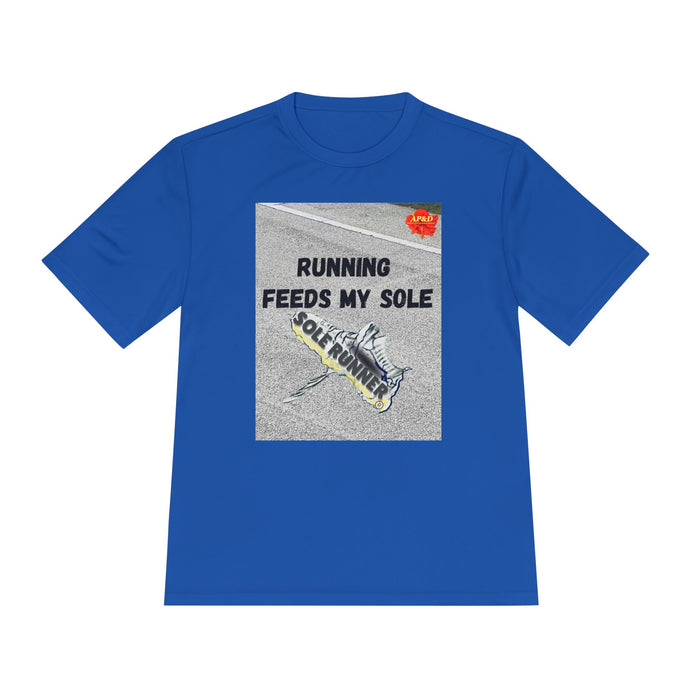 Running Feeds My Sole-Whimsical Moisture Wicking Unisex T-Shirt For Runners