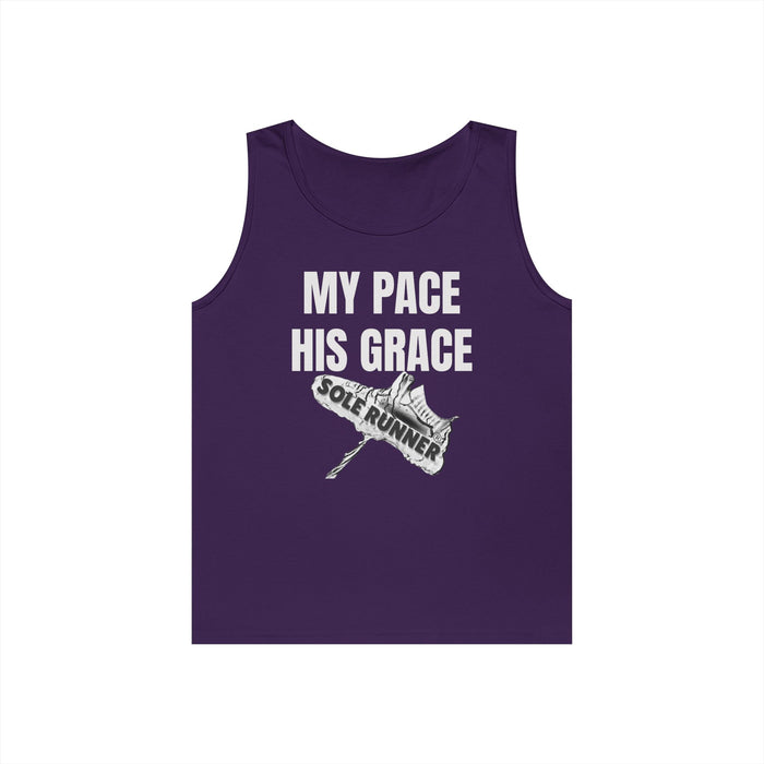 MY PACE. HIS GRACE; Unisex Heavy Cotton Tank Top