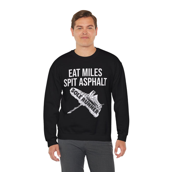Eat Miles. Spit Ass-Phalt: Unisex Heavy Blend™ Crewneck Sweatshirt