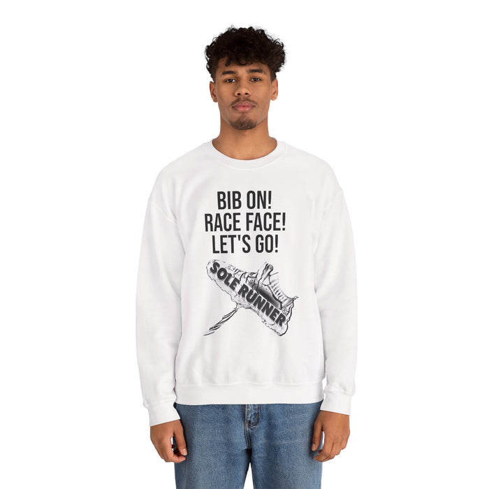 Bib On! Race Face! Let's Go!: Unisex Heavy Blend™ Crewneck Sweatshirt