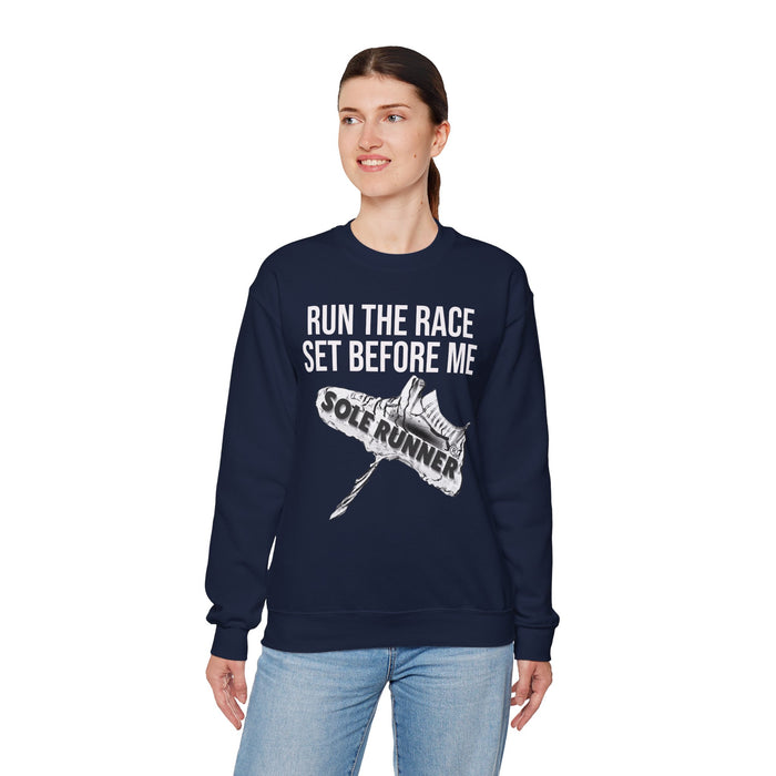 Run The Race Set Before Me: Unisex Heavy Blend™ Crewneck Sweatshirt