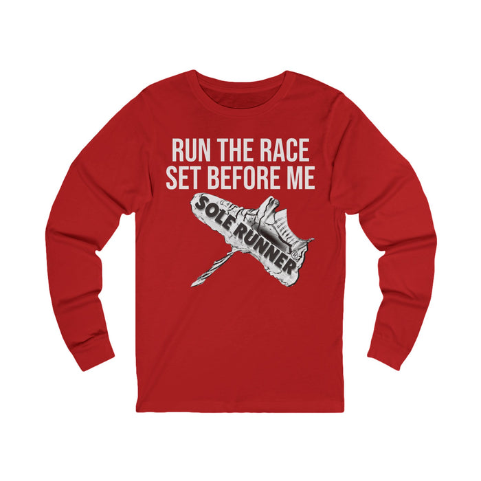 Run The Race Set Before Me: Unisex Jersey Long Sleeve Tee