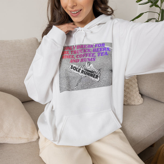 I Only Break For Cars, Trucks, Beers, Wines, Coffee, Tea, and Rums: Unisex Heavy Blend™ Hooded Sweatshirt