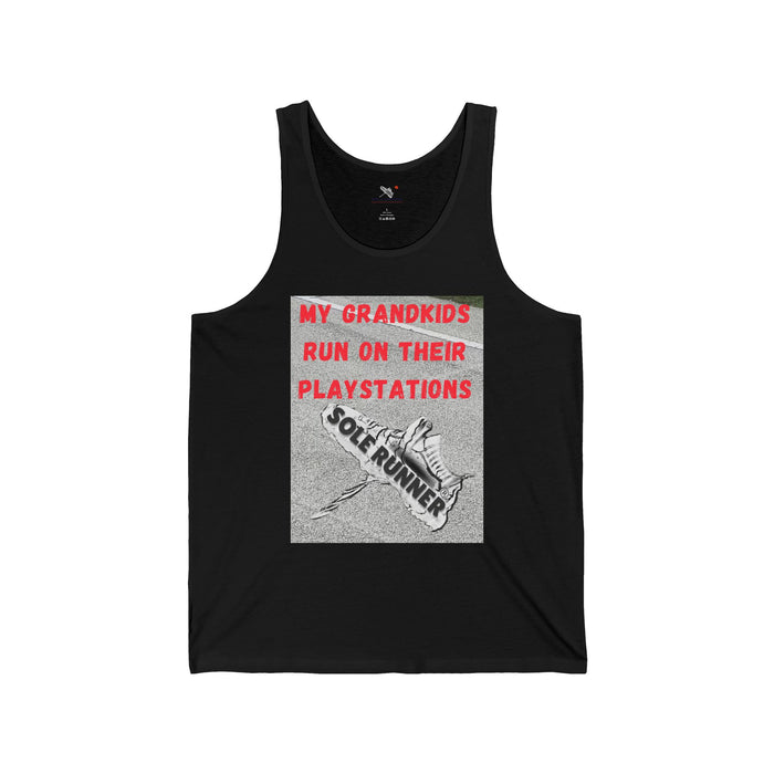 My Grandkids Run On Their Playstations: Unisex Jersey Tank