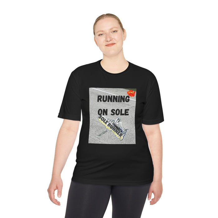Running On Sole-Whimsical Moisture Wicking Unisex T-Shirt.