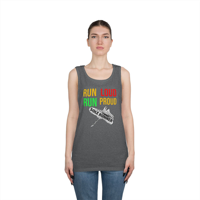 Run Loud Run Proud: Unisex Heavy Cotton Tank Top
