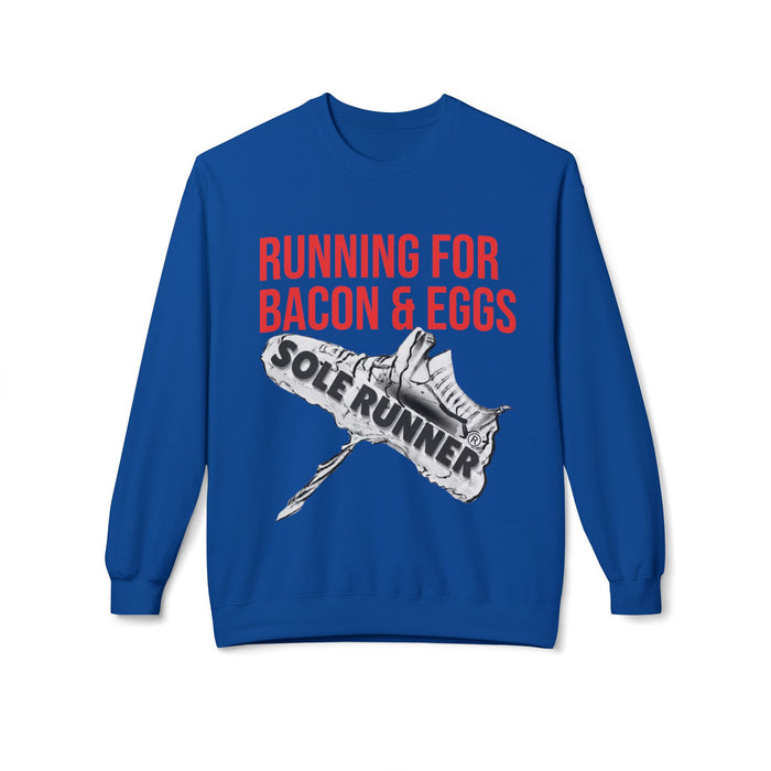 Running For Bacon & Eggs: Unisex Midweight Softstyle Fleece Crewneck Sweatshirt