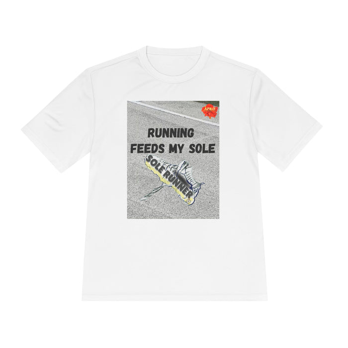 Running Feeds My Sole-Whimsical Moisture Wicking Unisex T-Shirt For Runners