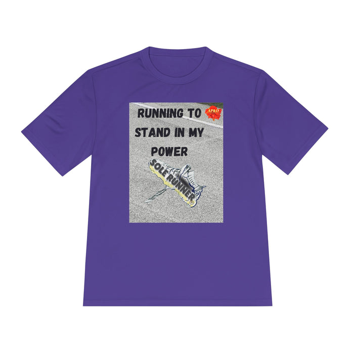 Running To Stand In My Power-Whimsical Moisture Wicking Unisex T-Shirt For Runners
