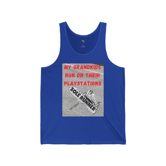My Grandkids Run On Their Playstations: Unisex Jersey Tank