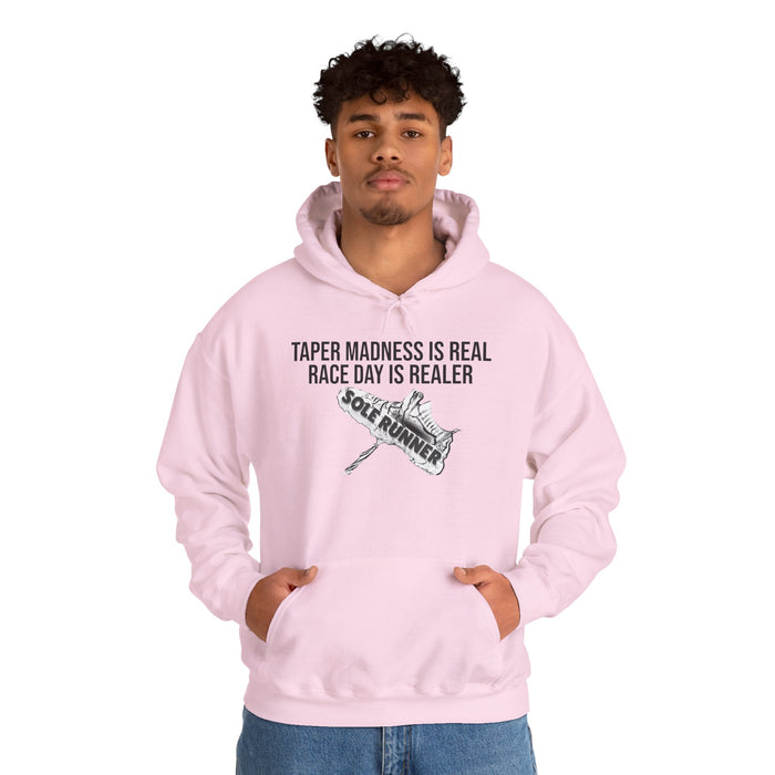 Taper Madness Is Real, Race Day Is Realer: Unisex Heavy Blend™ Hooded Sweatshirt