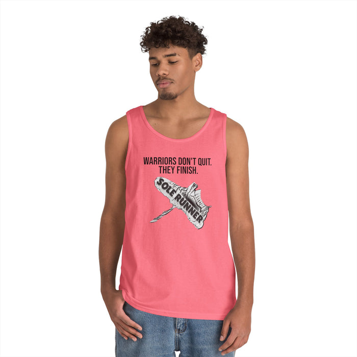 Warriors Don't Quit. They Finish.: Unisex Heavy Cotton Tank Top