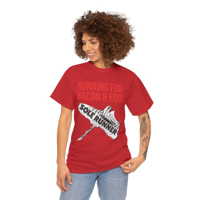 Running For Bacon & Eggs: Unisex Heavy Cotton Tee