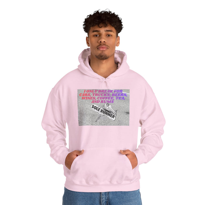 I Only Break For Cars, Trucks, Beers, Wines, Coffee, Tea, and Rums: Unisex Heavy Blend™ Hooded Sweatshirt