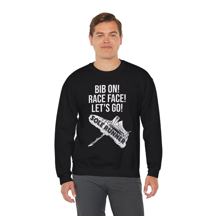 Bib On! Race Face! Let's Go!: Unisex Heavy Blend™ Crewneck Sweatshirt