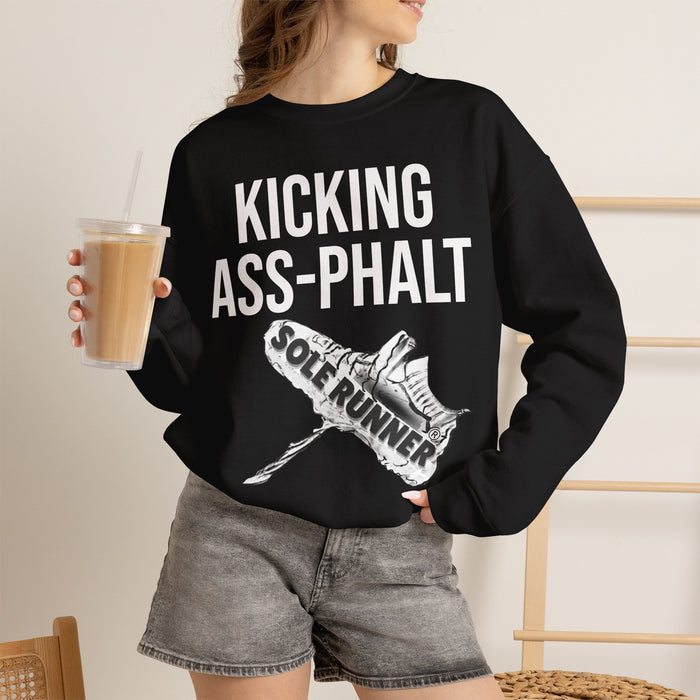 Kicking Ass-Phalt: Unisex Heavy Blend™ Crewneck Sweatshirt